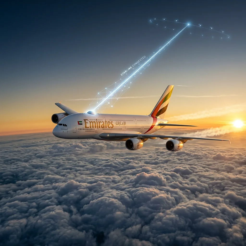 Emirates A380 gets Starlink high-speed Wi-Fi upgrade