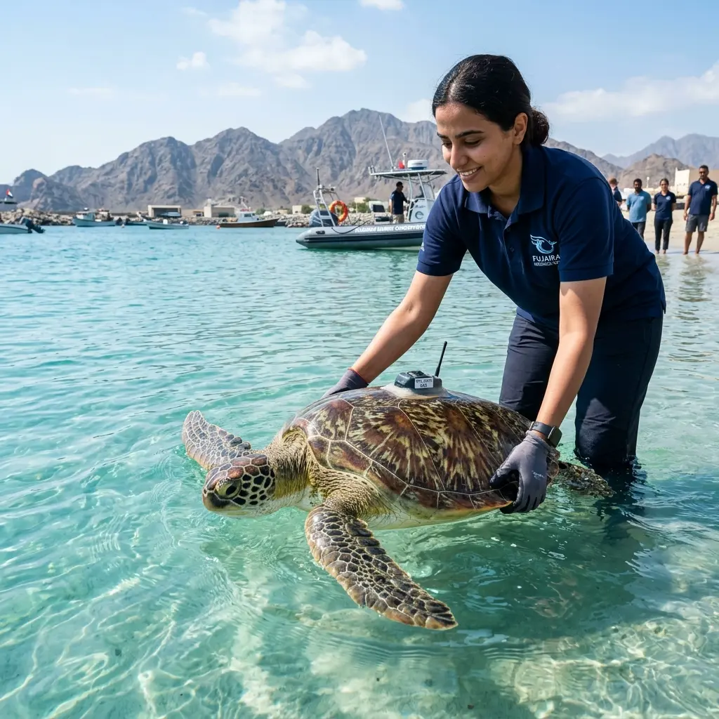 Fujairah Launches High-Tech Tracking for Rehabilitated Green Sea Turtles